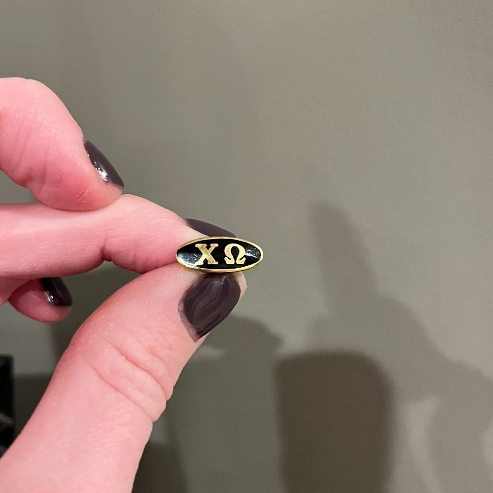 Chi Omega pledge pin
